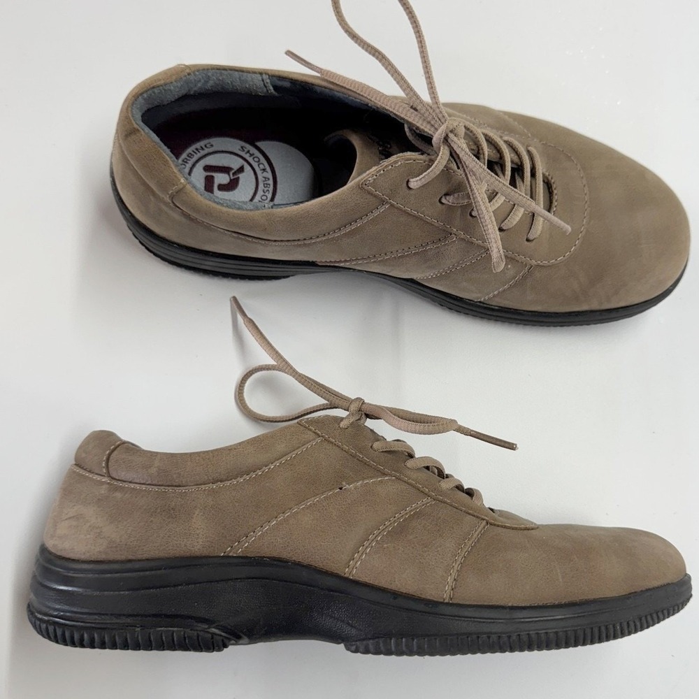 Propet Sneakers Women‎ 7.5 Brown Leather Orthopedic Walking Shoes